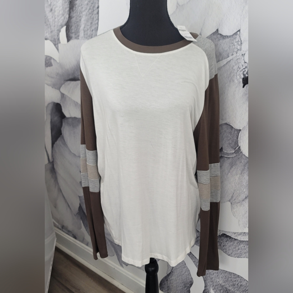 Fitz & Eddie Long Sleeve Color Block Top